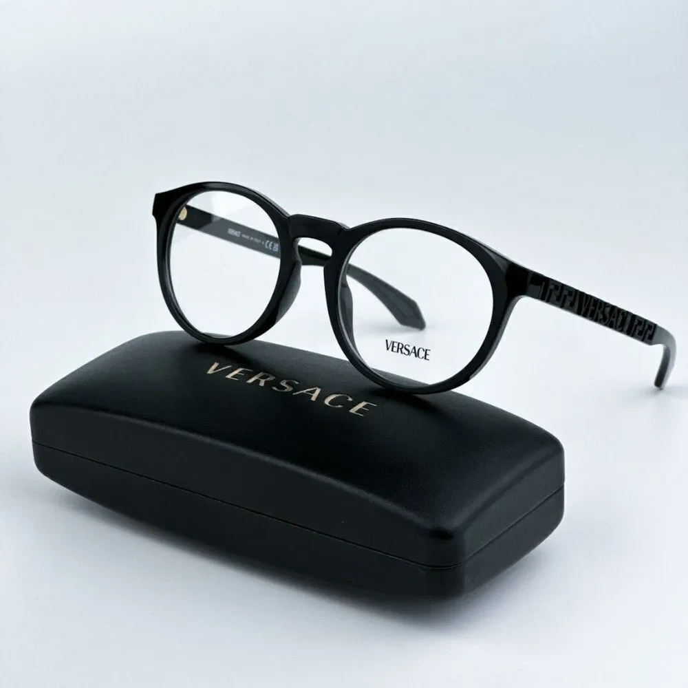 NEW Versace VE3355U GB1 Black Oval Unisex Eyeglasses VE 3355U